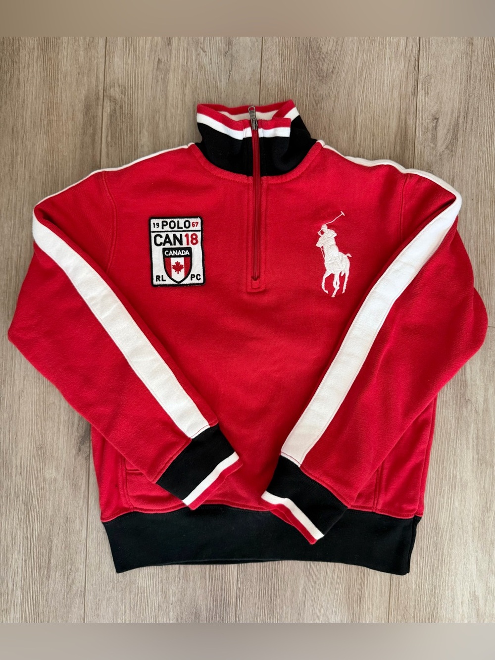 Polo Ralph Lauren Kids Canada Country Edition 1/4 Zip Pullover Youth Size SP 8